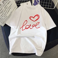 women t shirt love letter graphic print casual oversized t shirt for girls lady female top clothing fashion harajuku t shirt