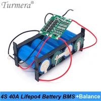 turmera 4s 40a 12 8v 14 4v 32650 32700 lifepo4 battery balanced bms for electric boat uninterrupted power supply 12v car battery