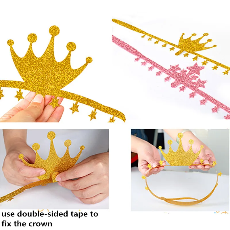 6 шт. головная повязка с блестящей звездой и короной сделай сам реквизит для фото