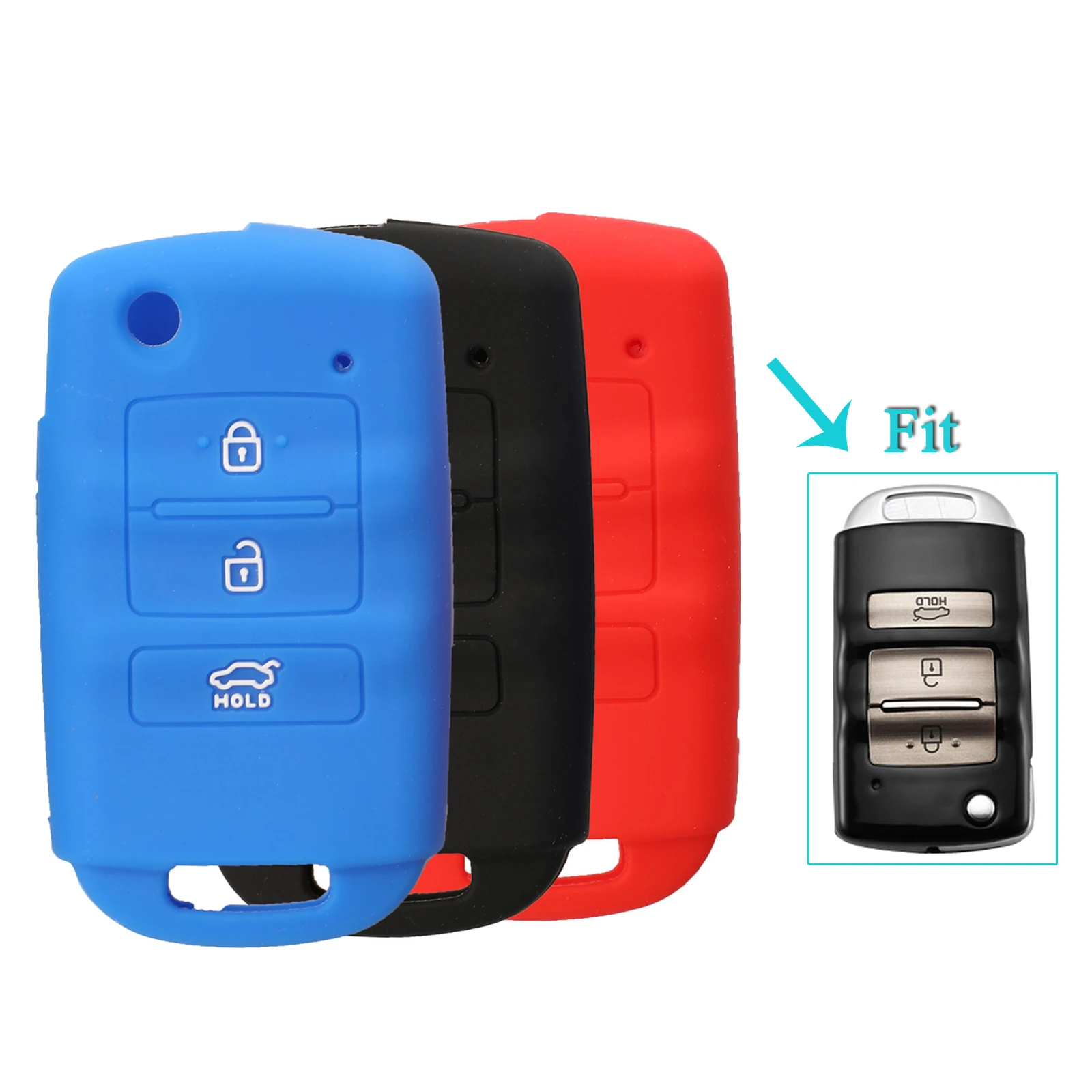 

Силиконовый чехол-накладка для ключа автомобиля, с 3 кнопками