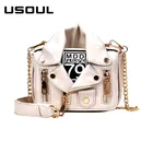 Ushoul 2020 панк Байкерская сумка, сумка, женская сумка через плечо, сумка-мессенджер, женская брендовая дизайнерская женская сумка через плечо с цепочкой из искусственной кожи