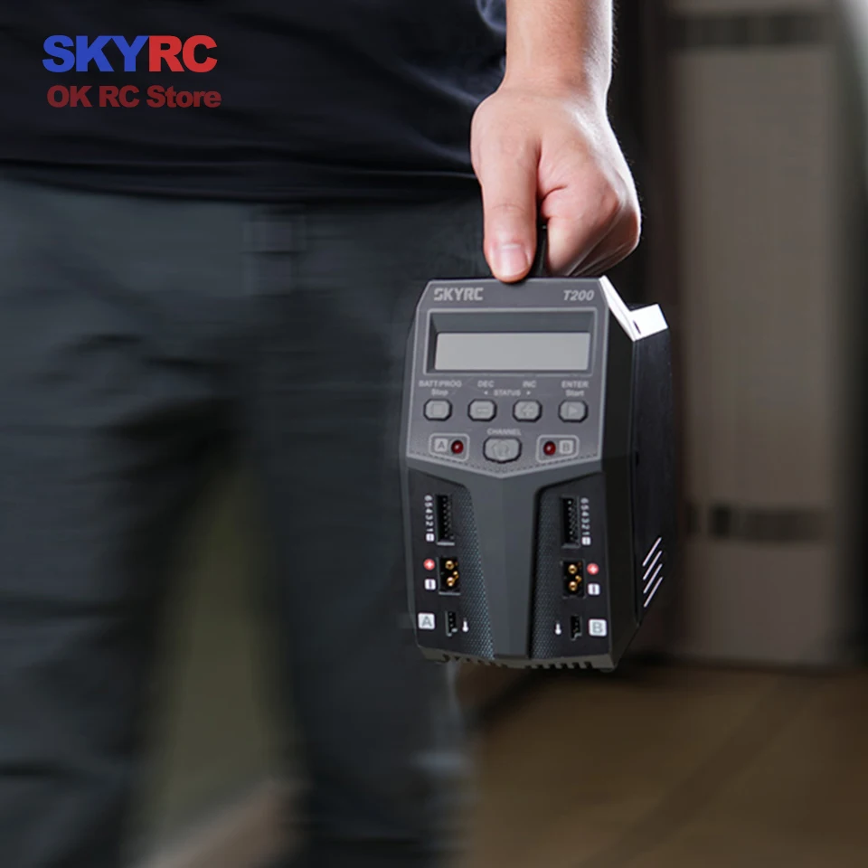 SKYRC T200 зарядное устройство 12А 100 Вт двойной XT60 штекер 10 Вт Dis зарядное устройство для LiHV LiPo Li-Ion LiFe NiMH NiCD Pb батарея AGM холодные режимы