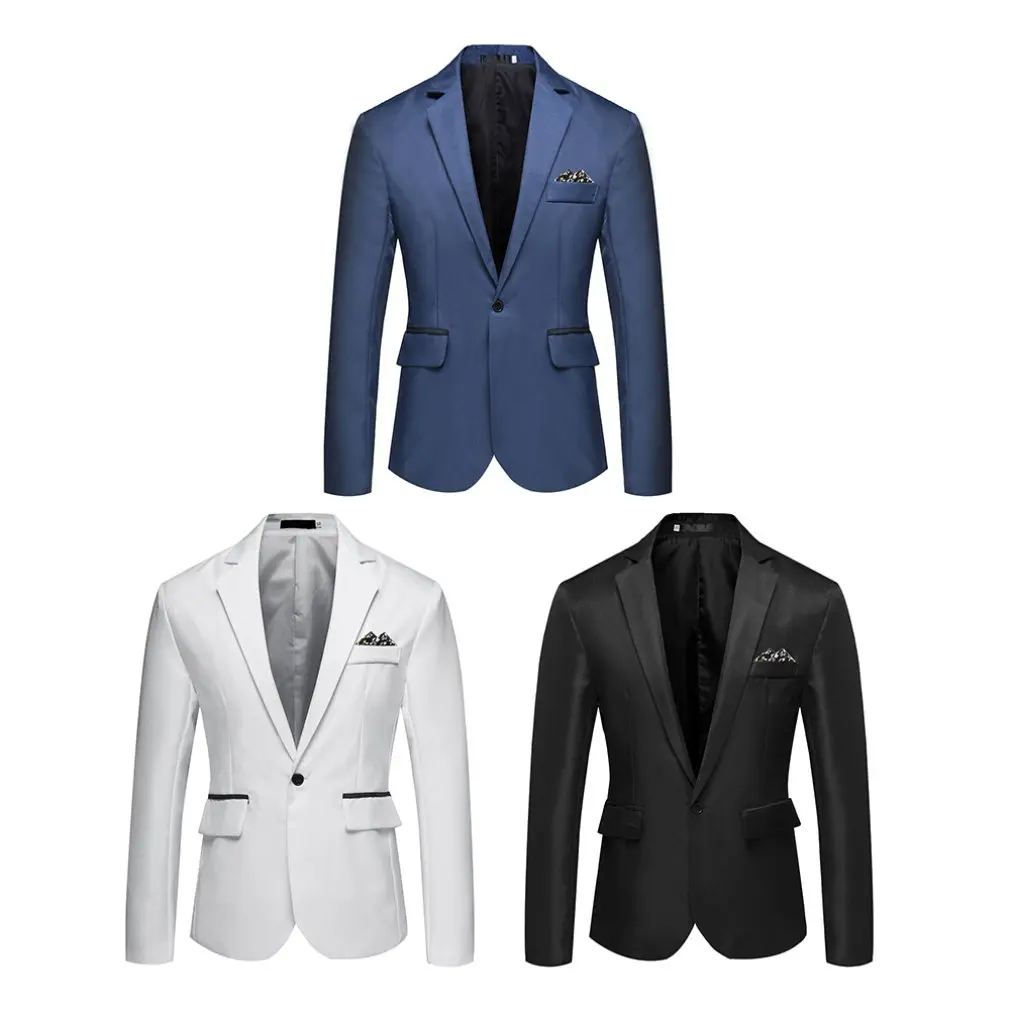 

Jacket Men'S New Fashion Simple Solid Color Wild Small Suit Men'S Small Suit Spring And Autumn Winter Suit Banquet Dress 3colors