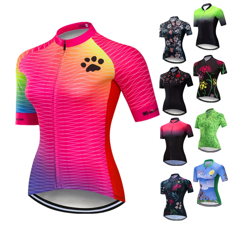 

Weimostar 2021 Women Cycling Jersey Shirt Summer Bicycle Cycling Clothing Maillot Ciclismo Short Sleeve MTB Bike Jersey Tops