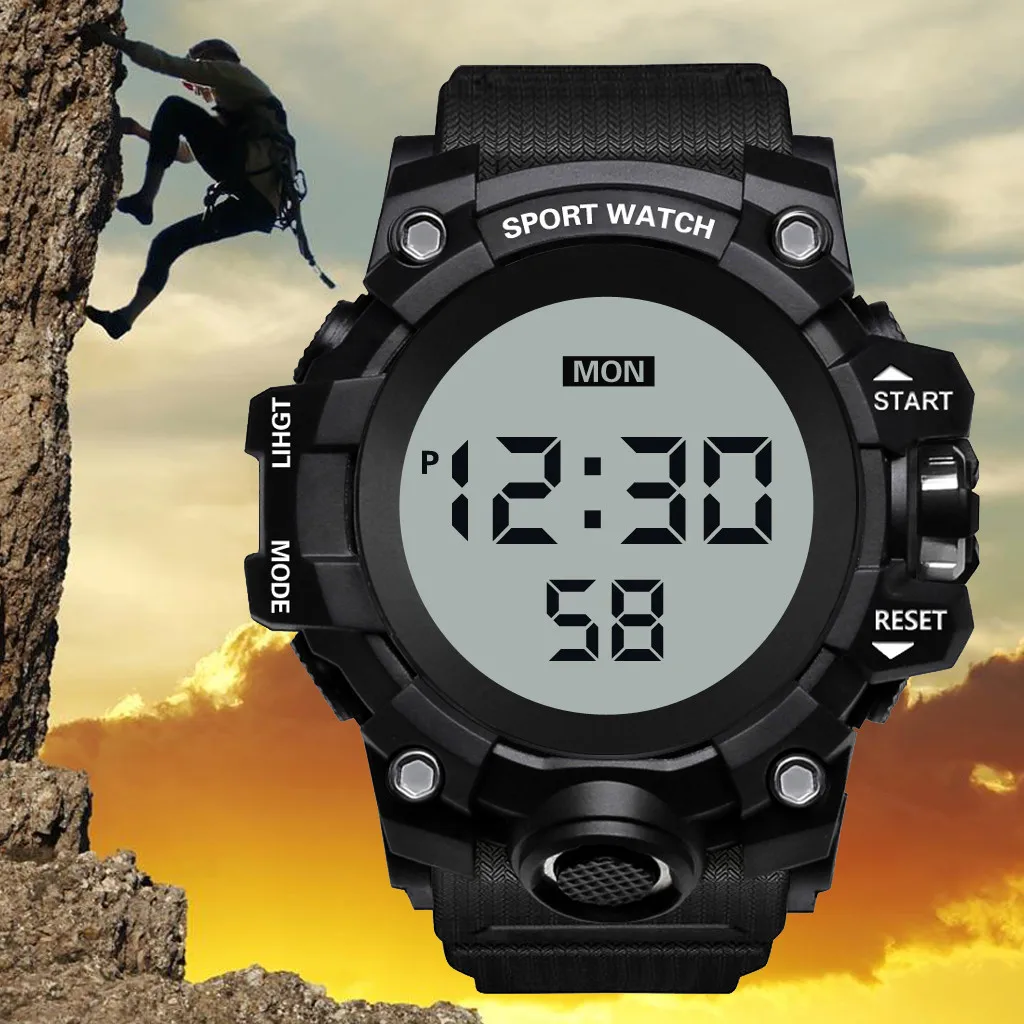 HSU HONHX роскошный Мужские цифросветодиодный ные часы с датой спортивные мужские