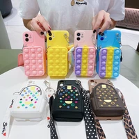 relieve stress case for huawei honor 9a 9c 9s 8a 8s 9x 50 pro 30 lite 30i 20s 20i case pop fidget push silicon cover lanyard bag