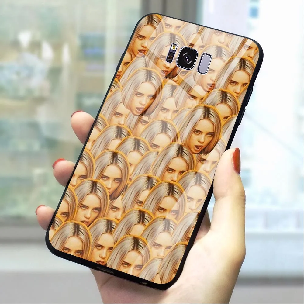 K1027306 Billie Eilish закаленное Стекло чехол для телефона для samsung S7 чехол Galaxy A70 A60 M40 A50 A40 A20 A30 A10 S7 край S8 S9 плюс S10 - Цвет: K1027306