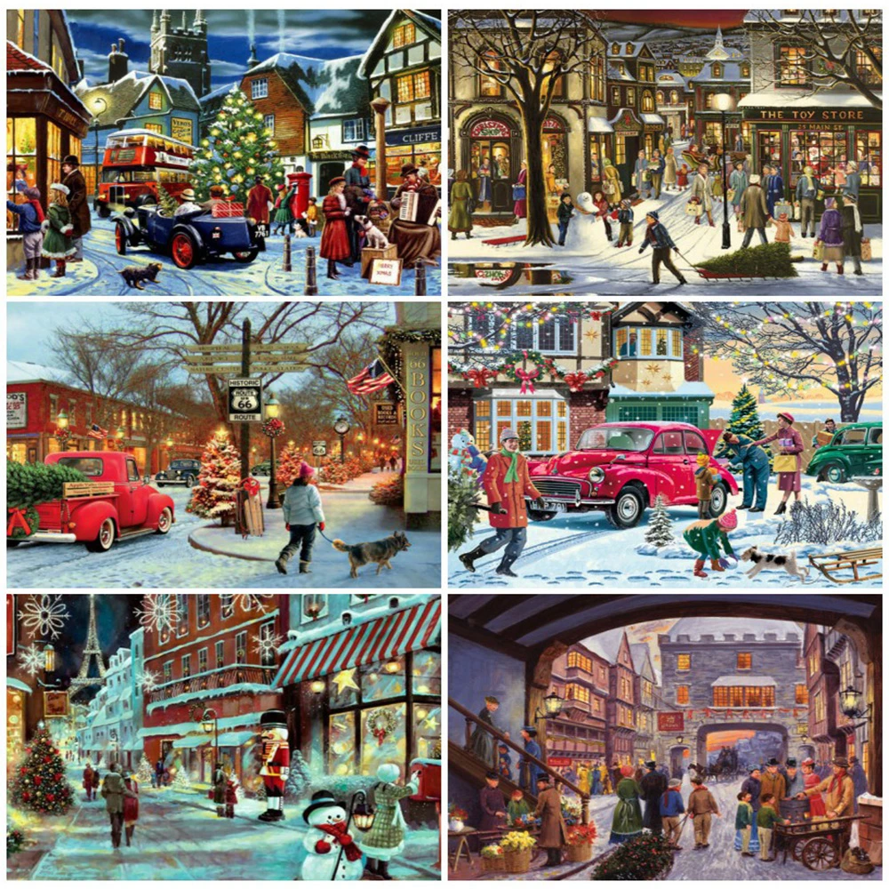 

EverShine Алмазная картина, набор мозаики для автомобиля, алмазная вышивка, пейзаж, стразы, искусство, Рождество, ручная работа, полностью квадра...