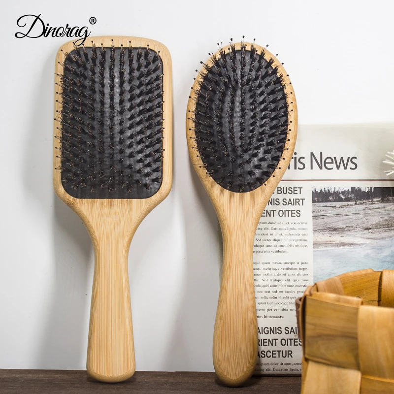 

1PC Natural Bristle Airbag Comb Bamboo Hairbrush Anti-Static Scalp Massage Hair Brush Care Healthy Hairdressing Styling Tools