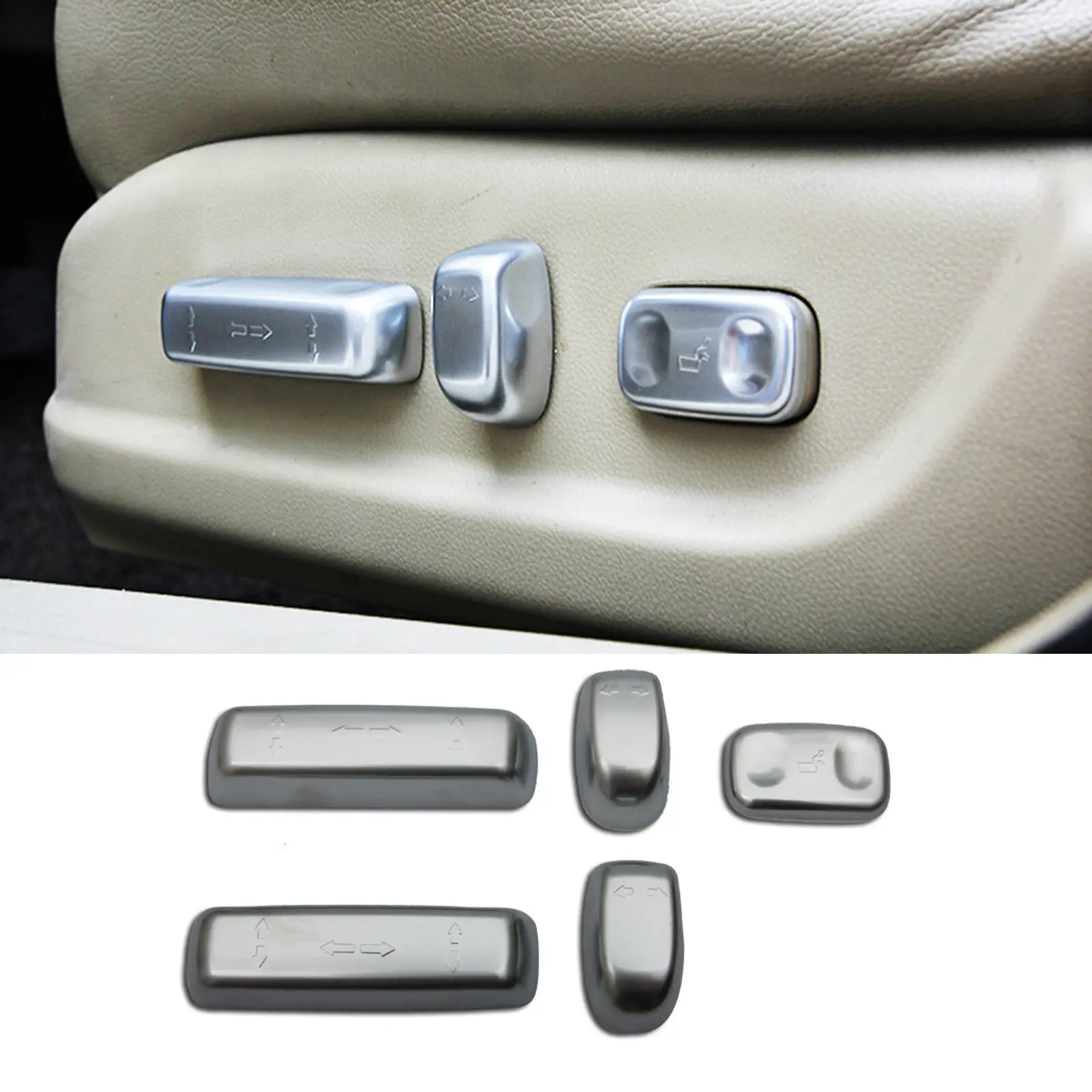 

Silver Seat adjust Handle Button cover trim 4pcs FOR Honda Accord 8th 2008-2012
