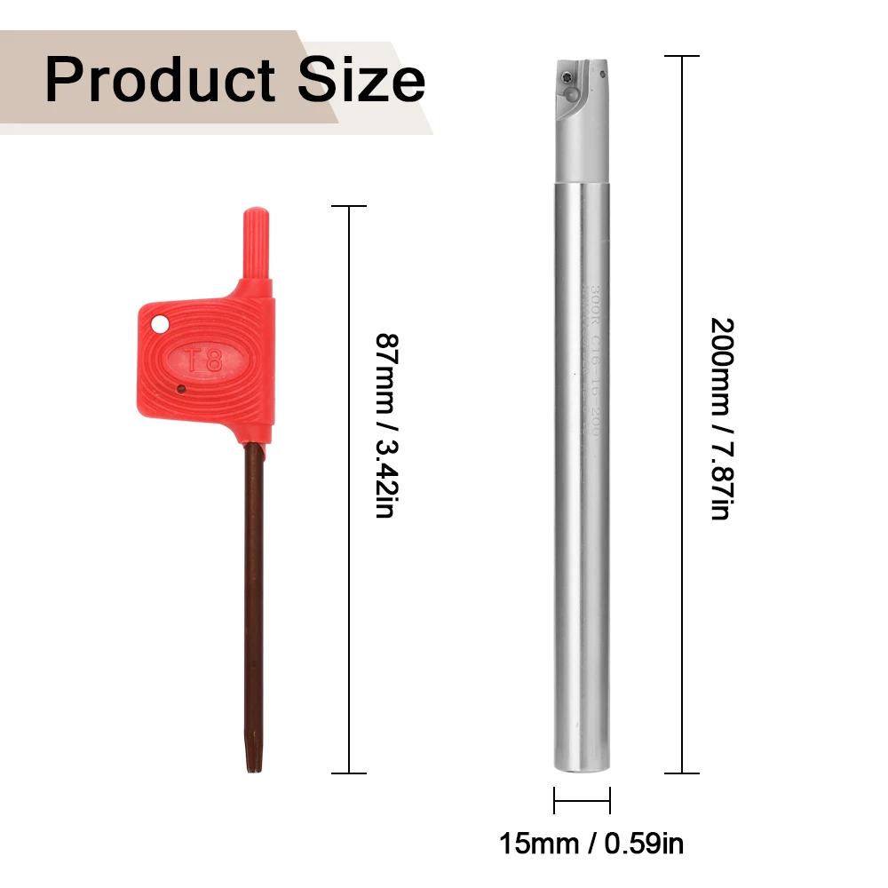 

300R C16-16-200 High Hardness Turning Tool Holder Compatible with APMT1135 PDER Carbide Insert Comes with 1 Spanner