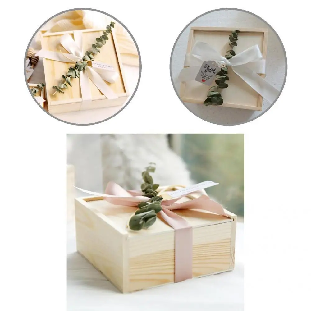 

Elegant Lightweight Baby Shower Gifts Package Box Wood Gifts Package Box Sliding Cover Desktop Decor