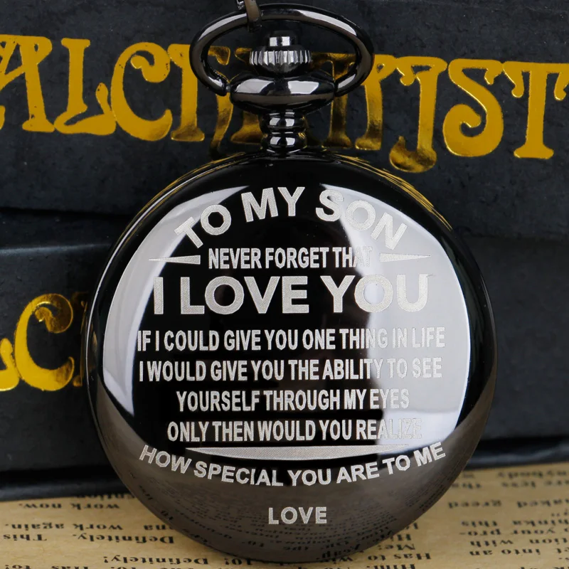 Классические карманные часы с надписью «To My сын», детские часы «I LOVE YOU» для детского дня рождения, лучшие подарки, Кулон, Ожерелье