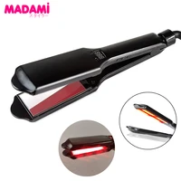 infrared ultrasonic hair straightener wide size plate keratin cold treatment hair care iron argan oil recover damaged flat iron