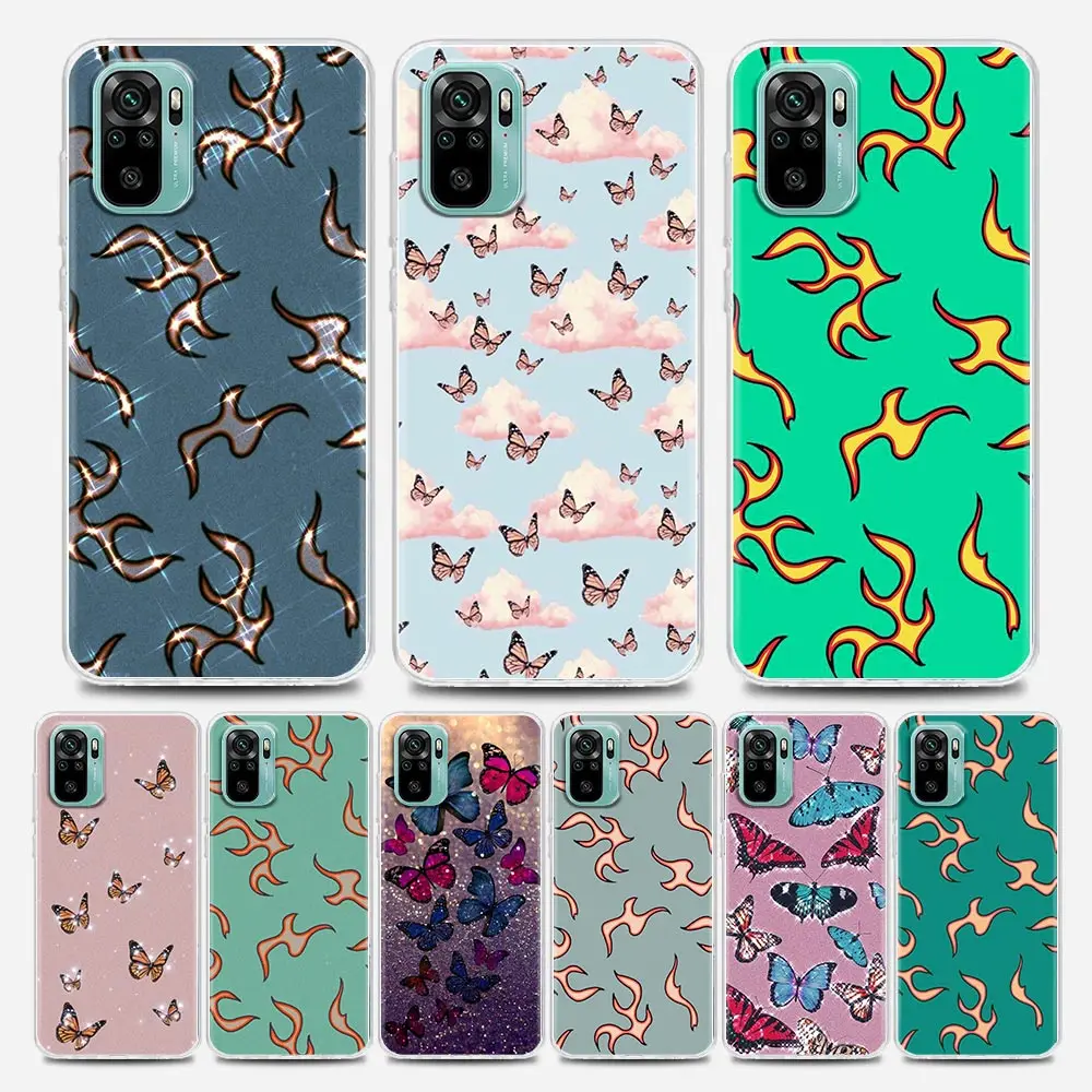 

Fashion Multi Color Fire Clear Phone Case for Xiaomi Mi 11 10 10T Note 10 Mi 9 SE Mi 11T Pro Poco X2 M3 F3 X3 M4 Soft Silicon