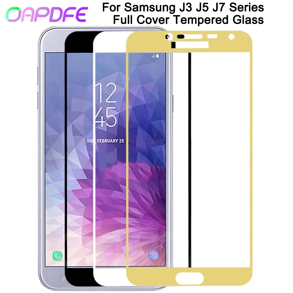 Закаленное стекло с полным покрытием для Samsung Galaxy J3 J5 J7 2016 2017 J2 J4 J6 J8 2018 защита