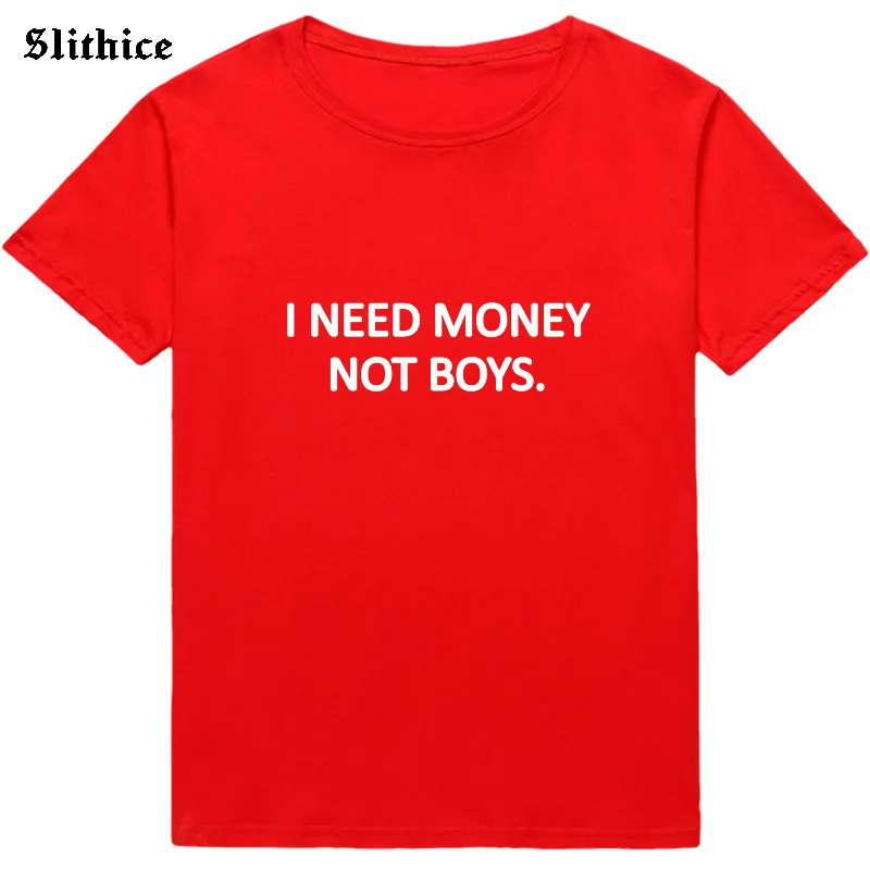 Женская летняя футболка с надписью I NEED MONEY NOT BOYS | одежда