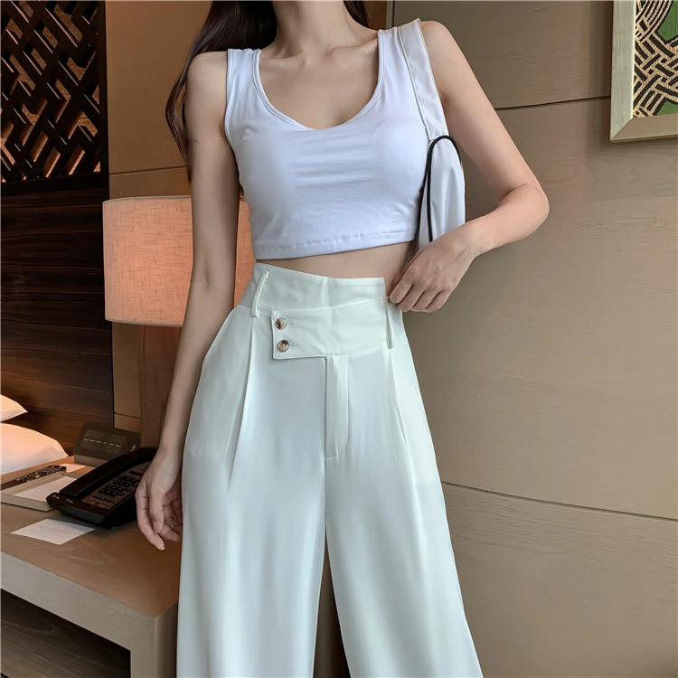 

New high-waist wide-leg pants thickened straight-leg pants women's wild loose and thin suit pants autumn and winter streetwear