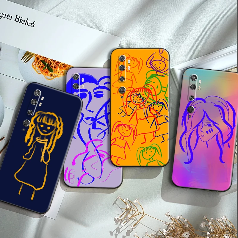 

Phone Case For Xiaomi CC9 CC9e 10S 10 Pro Lite 11 11 Lite Pro Ultra Note 10 10 Pro Art Retro Graffiti Girl TPU Back Cover