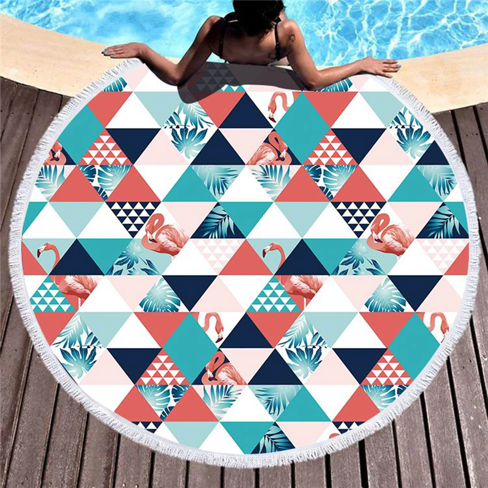 Новый Фламинго круглое пляжное Полотенца напечатанный Гавайи тропические