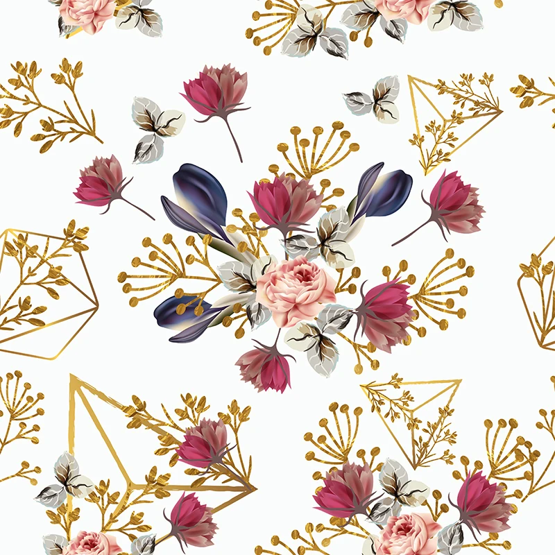 Полиэфирная атласная ткань для платья цветок высшего сорта модная с цветочным