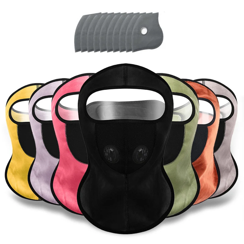 

Motorcycle Balaclava Cycling Full Face Mask With Glasses Filter Fleece Warm Riding Ski Bicycle Snowboard Windproof Hood Headgear