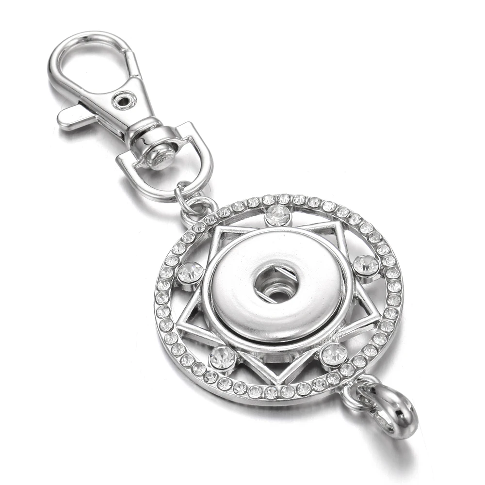 Новые ювелирные изделия 18 мм Кнопка Брелок Серебряный Цвет Цветочная застежка со