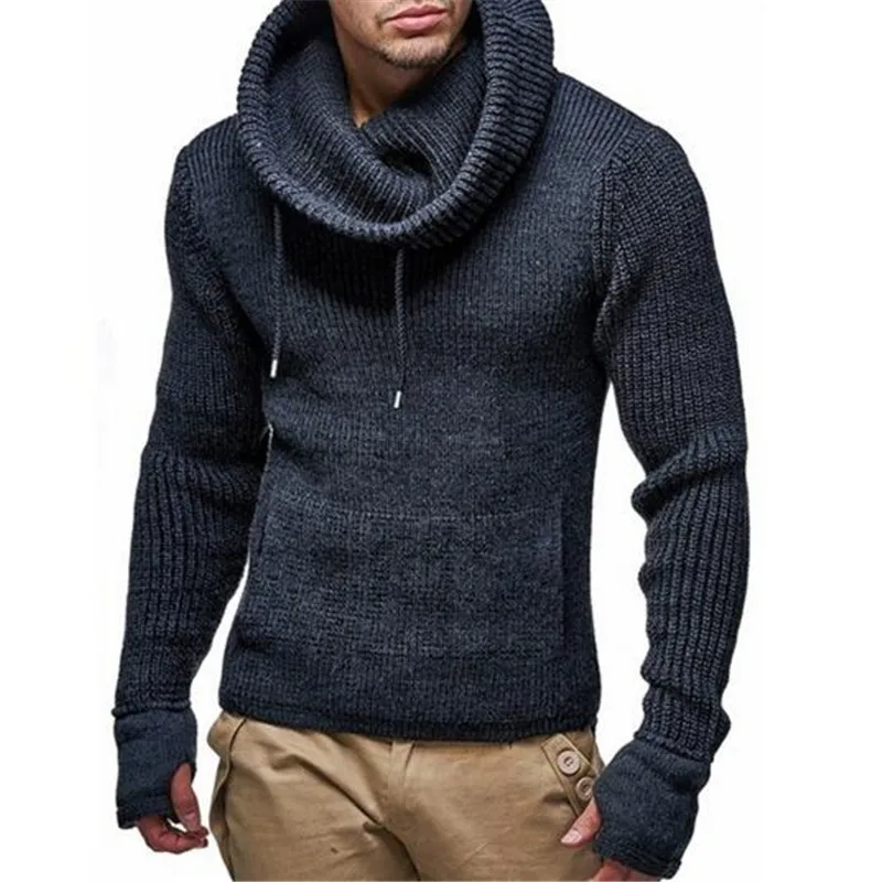 

drawstring big turtleneck men hem irregular knitted sweater mens casual slim large size 3XL pullover sweaters men jersey