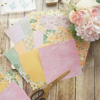 24 sheets diy 12 style 15 215 2cm yellow pink green flower garden craft paper scrapbooking creative paper diy gift use
