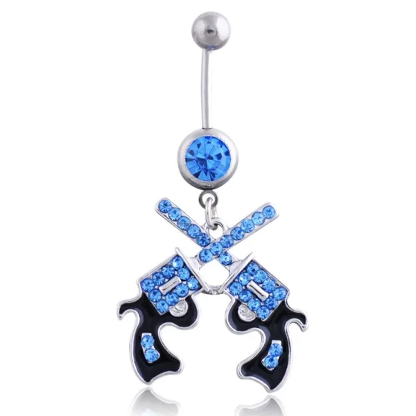 Модное кольцо для пупка 316L хирургическая стальная штанга двойной пистолет