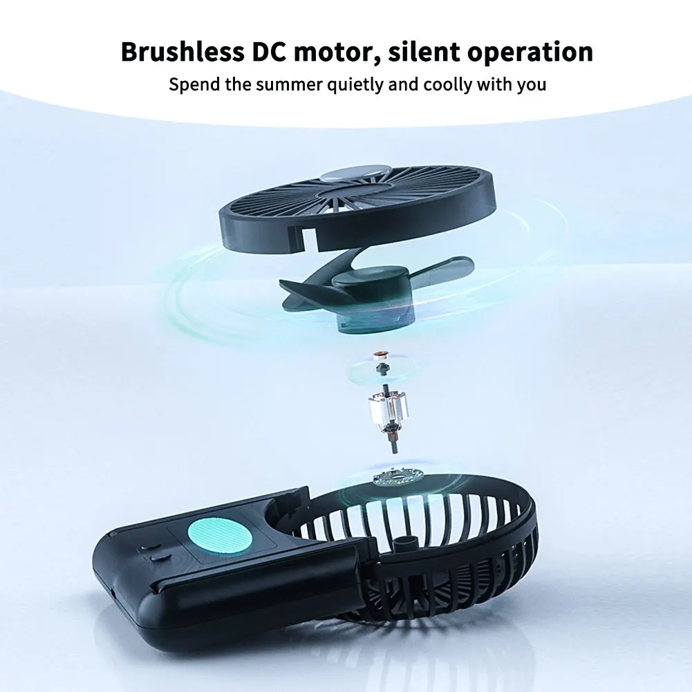 

Folding USB Fan Desktop Light Fan 4000mAh Rechargeable Bedside Baby Stroller Handheld Fan Summer Home Bedroom Table Cooling Fans