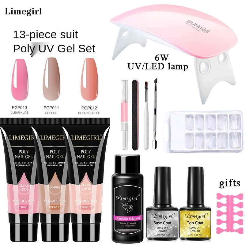 

Nail Art Extended Glue Set Crystal Quick Nail Extension Gel UV Phototherapy Plastic LED Nail Lamp Spot Supply