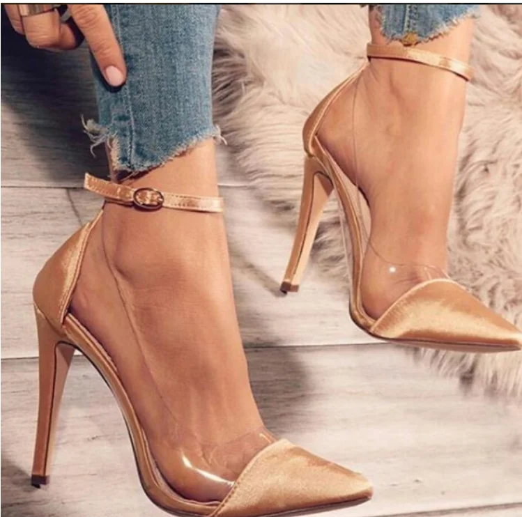 Сандалии женские на тонком высоком каблуке элегантные босоножки с ремешком и