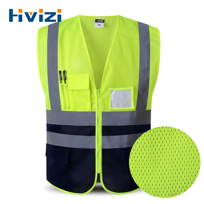 Светоотражающий защитный жилет Hi Vis, рабочая куртка, высокая видимость, печать логотипа, бесплатная доставка