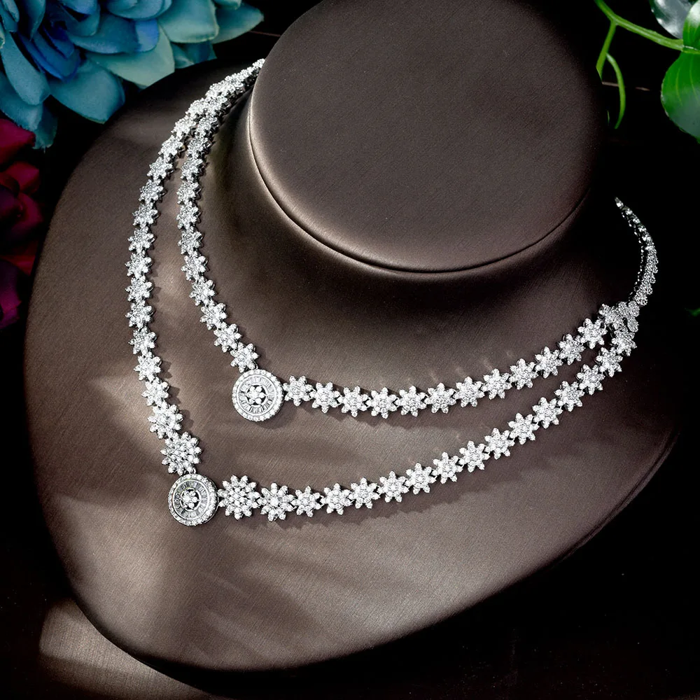 Новое поступление комплект свадебных украшений HIBRIDE из ожерелья и сережек белого