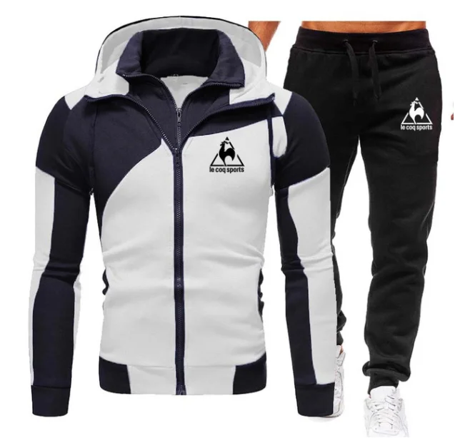 

Autumn Mens Tracksuits 2021 Men Sets Polyester Printing Hoodie Set Fleece Zipper Tracksuit Casual Sport Fitness Men's Clothing