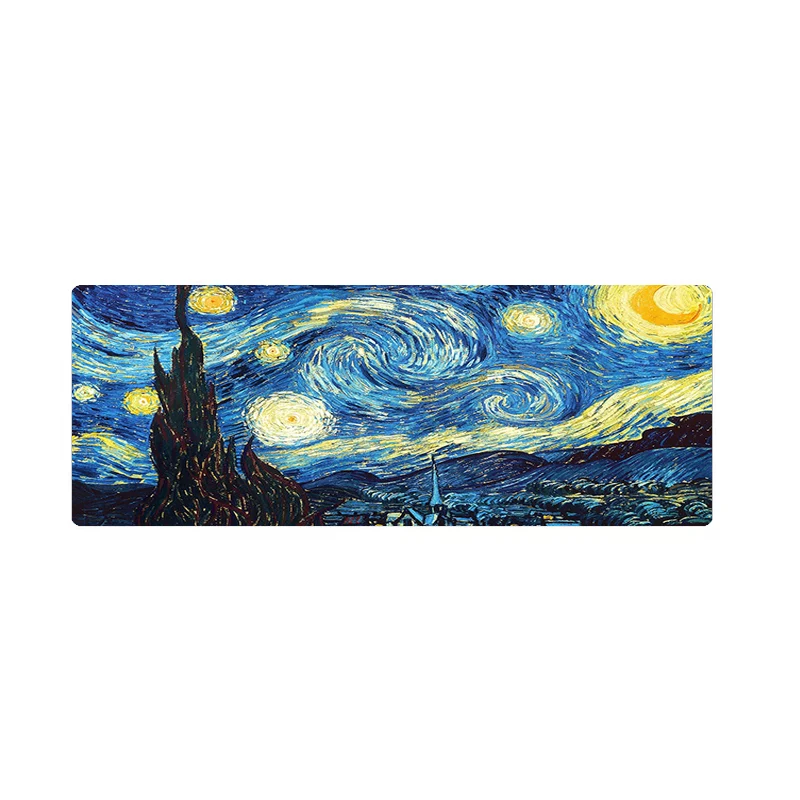 

Van Gogh Mouse Pad Gamer alfombrilla xl mini pc Gaming Keyboard XL Locking Edge carpet 80x30 Laptop Notebook Desk Mat mousepad