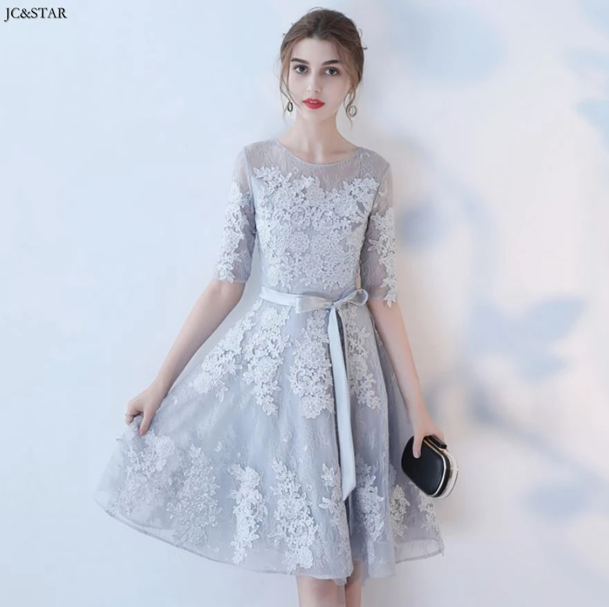 Короткое Платье Для подружки невесты кружевное ТРАПЕЦИЕВИДНОЕ ПЛАТЬЕ цвета