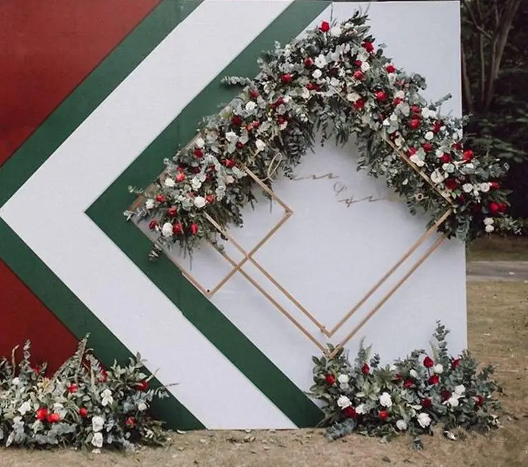 Telones de fondo para pared, marco de Metal, arco de boda, 4 Uds.-3