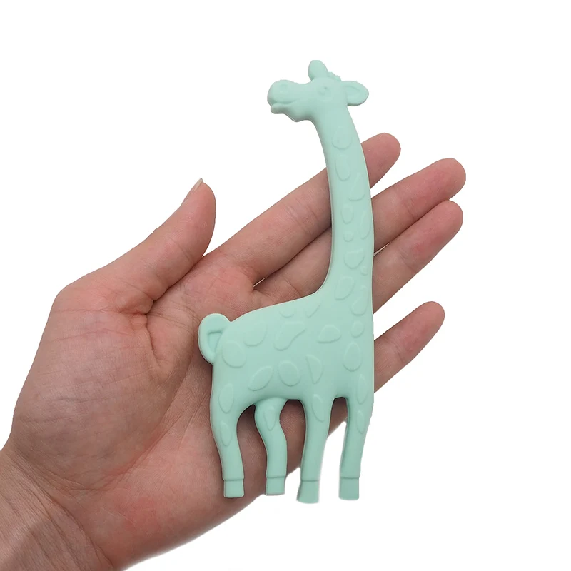 Chenkai 10PCS Silicone Giraffe Teether Baby Chewing Nursing Pendant For DIY Infant Bracelet Necklace Jewelry Sensory Toys |