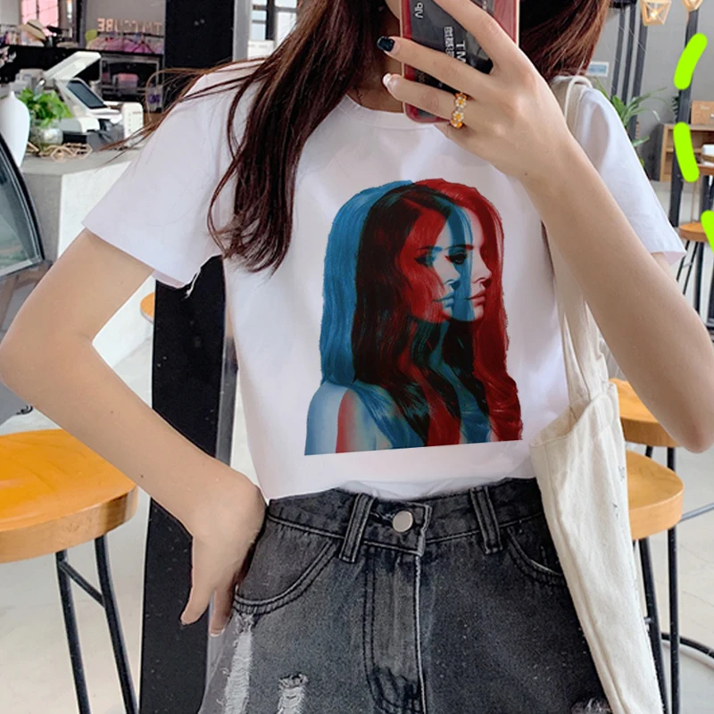Женская футболка с забавным принтом Lana Del Rey Harajuku Ullzang для фанатов 90s графическим