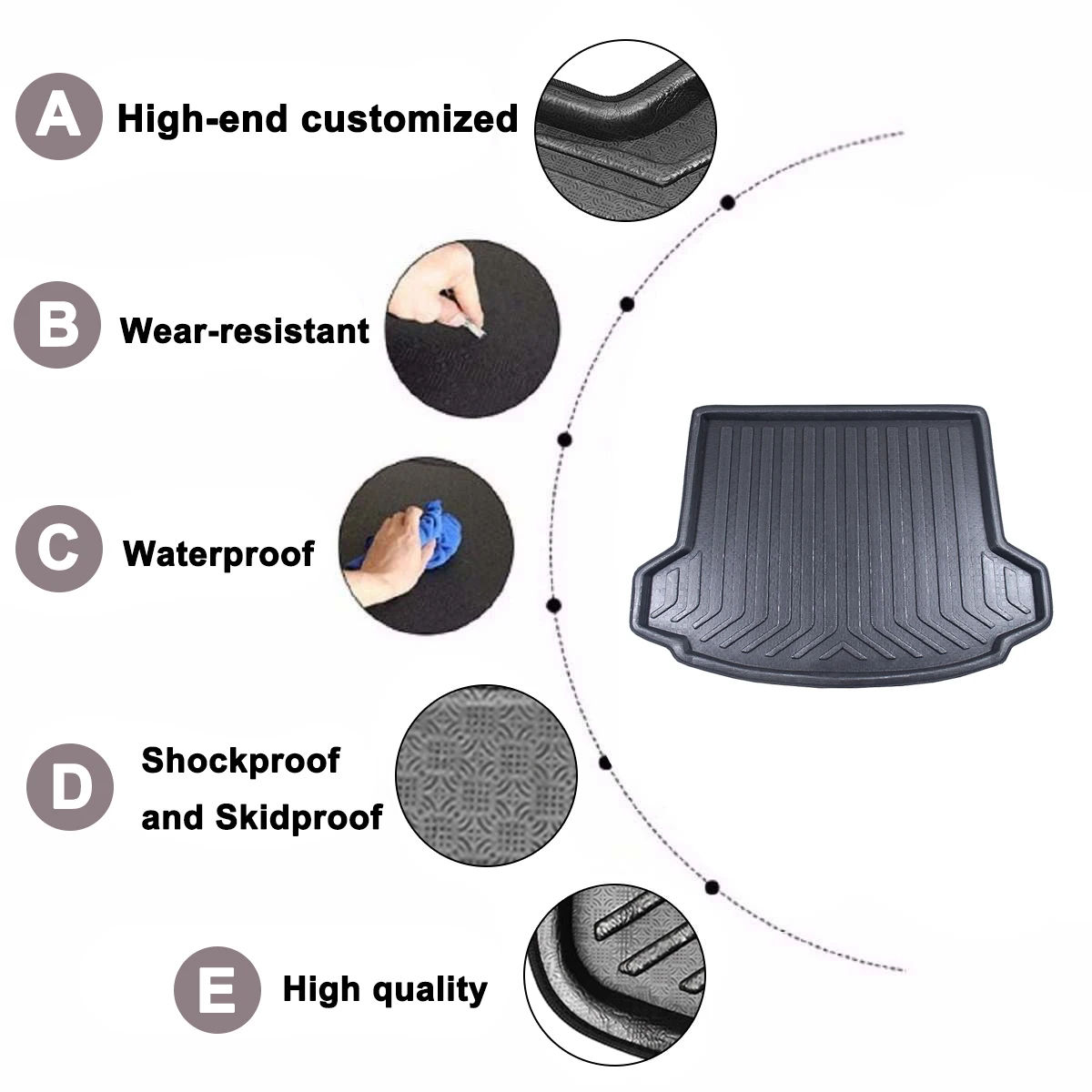 Коврик для багажника автомобиля Land Rover Freelander 2 2006-2015 водонепроницаемые напольные