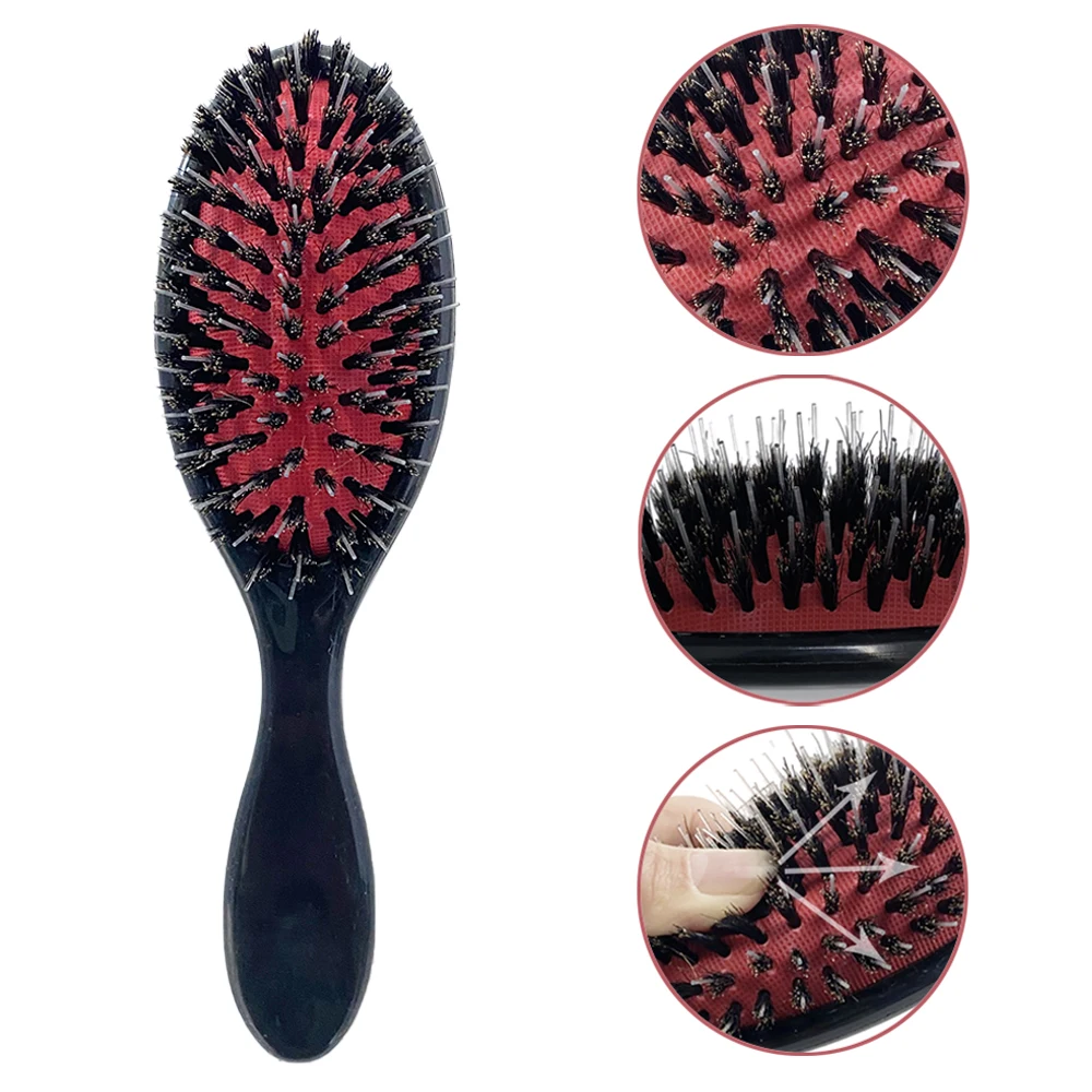 1 шт. овальная щетина кабана и нейлоновая расческа для волос мини Антистатическая