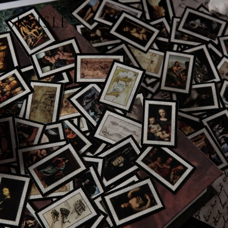 

SKYISLE Vintage oil painting van Gogh Morandi diy decorative card for hand ledger mobile phone case