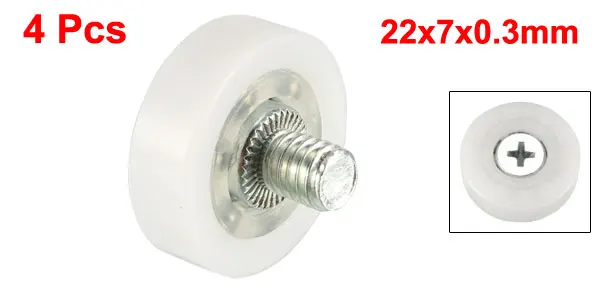 Uxcell 2 шт. 4 шт. 19x6x1 мм 19x6x2 мм 22x7x0,3 мм роликовый подшипник натяжного колеса шкив скользящий конвейер колесо резьбовой стержень низкий уровень шума белый