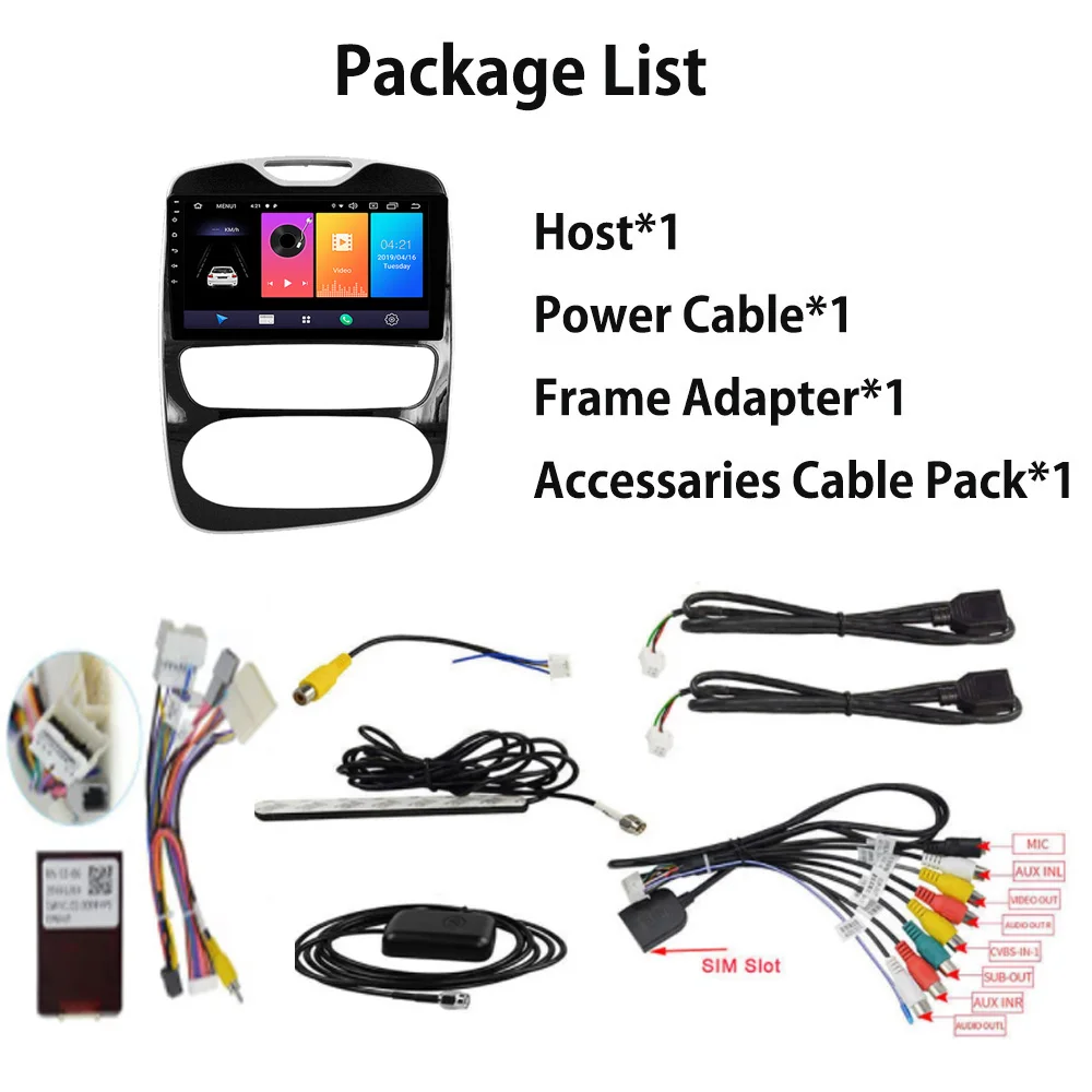 

Android 9.0 WIFI 4G Car Radio Multimedia Video Player For Renault Clio 2016 2017 2018 Support USB Split Screen Mirror Link OBDII