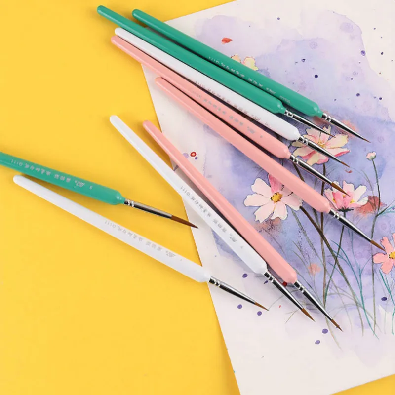 10 шт линия тонкая профессиональная ласка кисть для краски волос миниатюрные