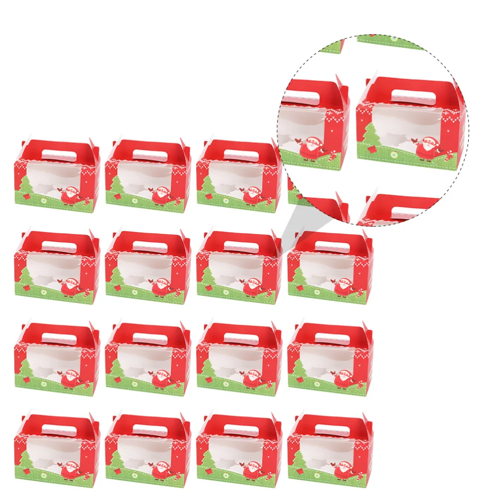 

20Pcs Christmas Cupcake Boxes Cake Packaging Cases Handy Cupcake Boxes