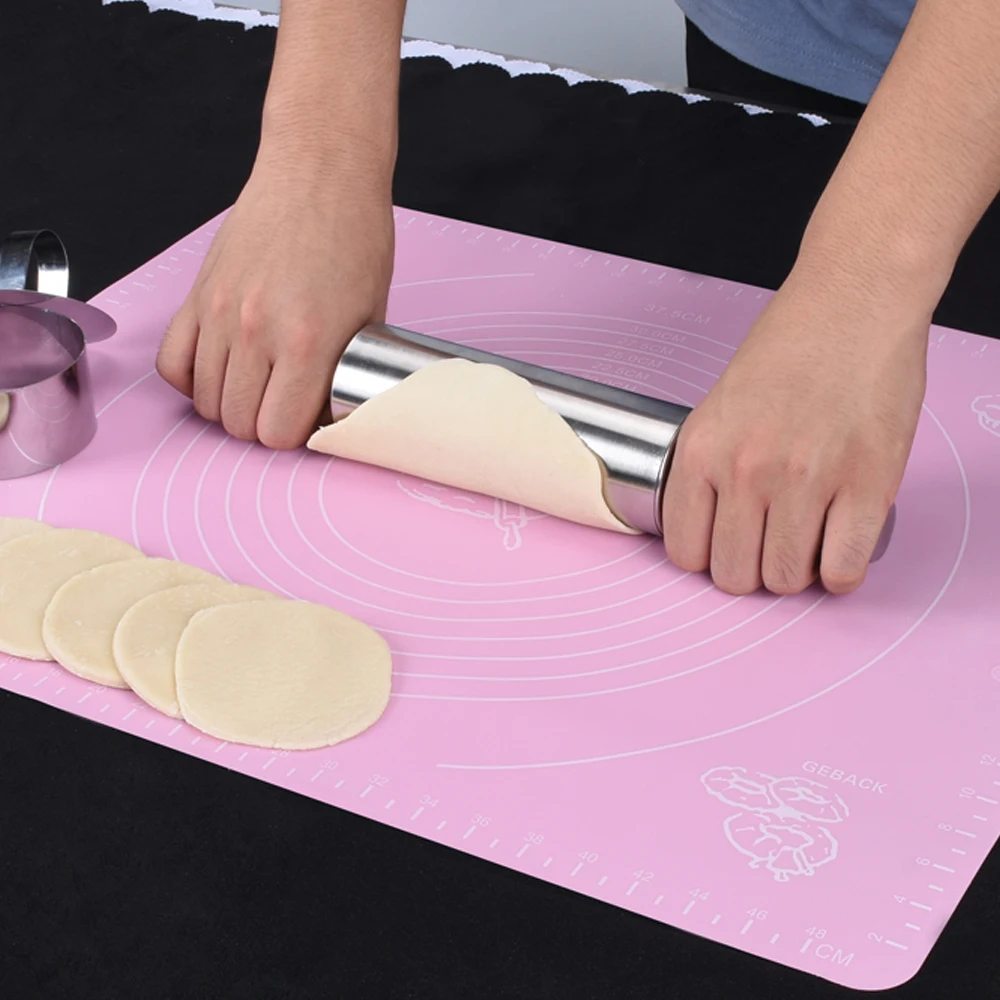 Кухонная Скалка из нержавеющей стали антипригарный ролик для теста печенье