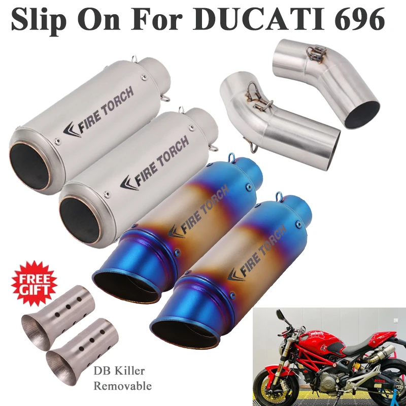 Выхлопная труба для DUCATI 696 GP Модифицированная нержавеющая средней длины левый и